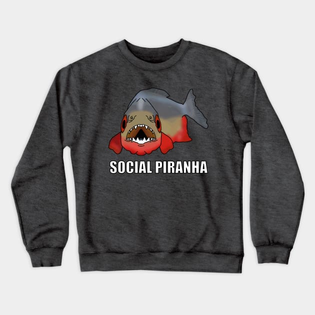 Social Piranha Crewneck Sweatshirt by childofthecorn